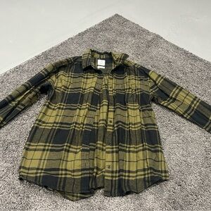 GAP Teen Green and Black Plaid Shirt